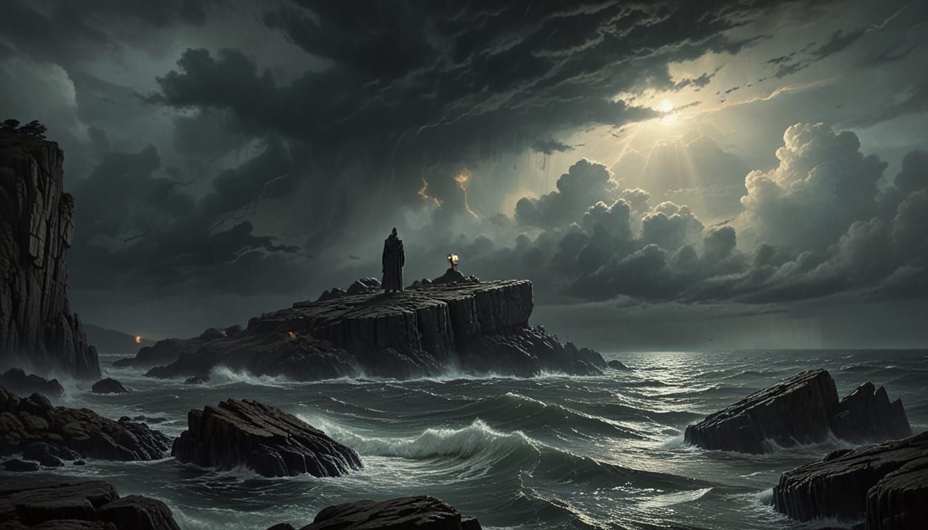 Island of the Dead: An Ominous Oil Painting