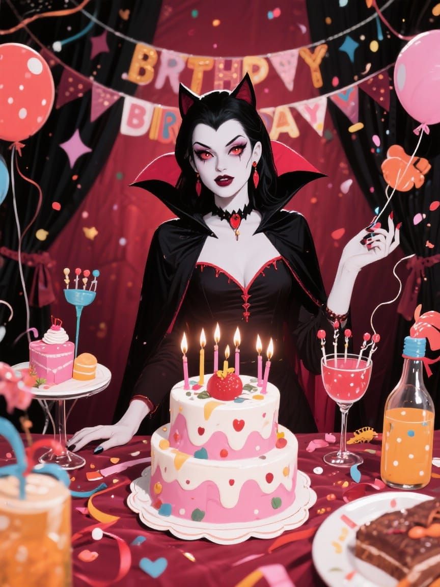 Female Vampire Birthday Celebration