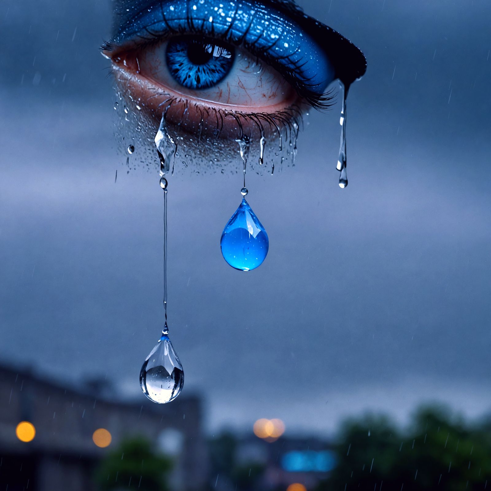 Crying Blue Eyes in 8K Resolution