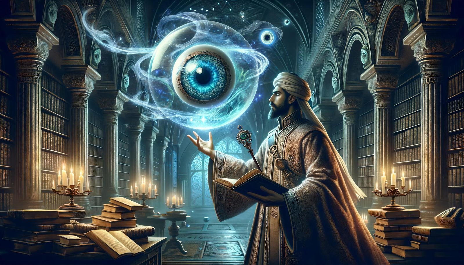 Arcane Eye Spell Performed by Wizard in Library