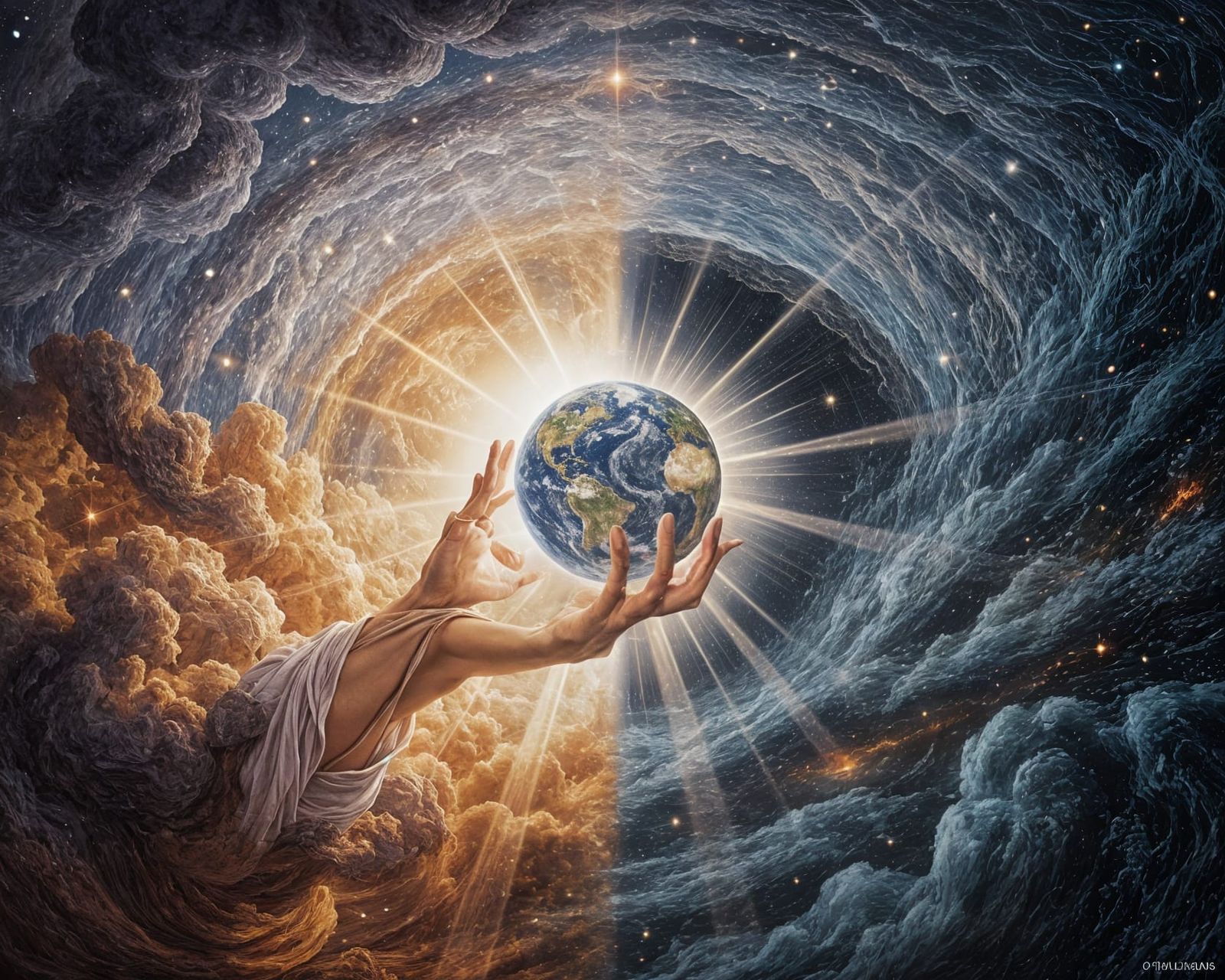 Cosmic Creation: Divine Hand Shapes Earth in Epic Celestial ...