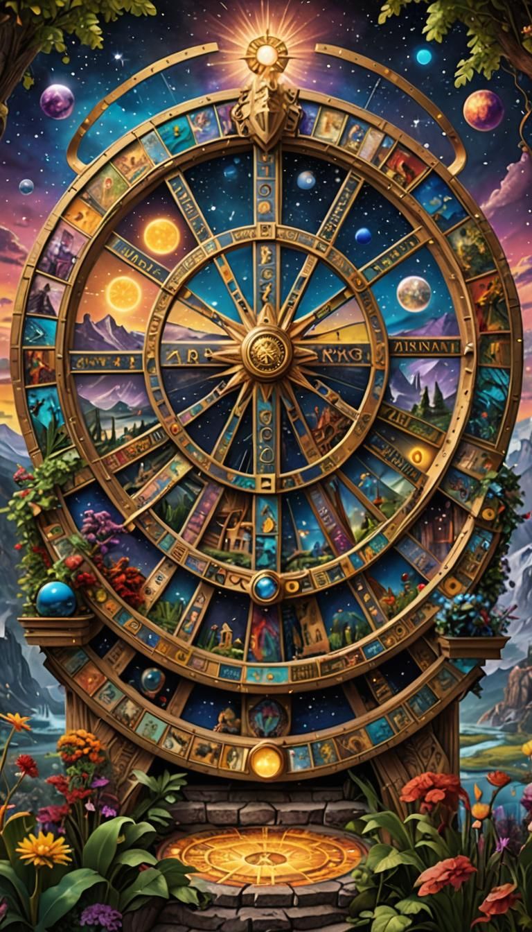 The Wheel of Fortune Tarot Card in Digital Art