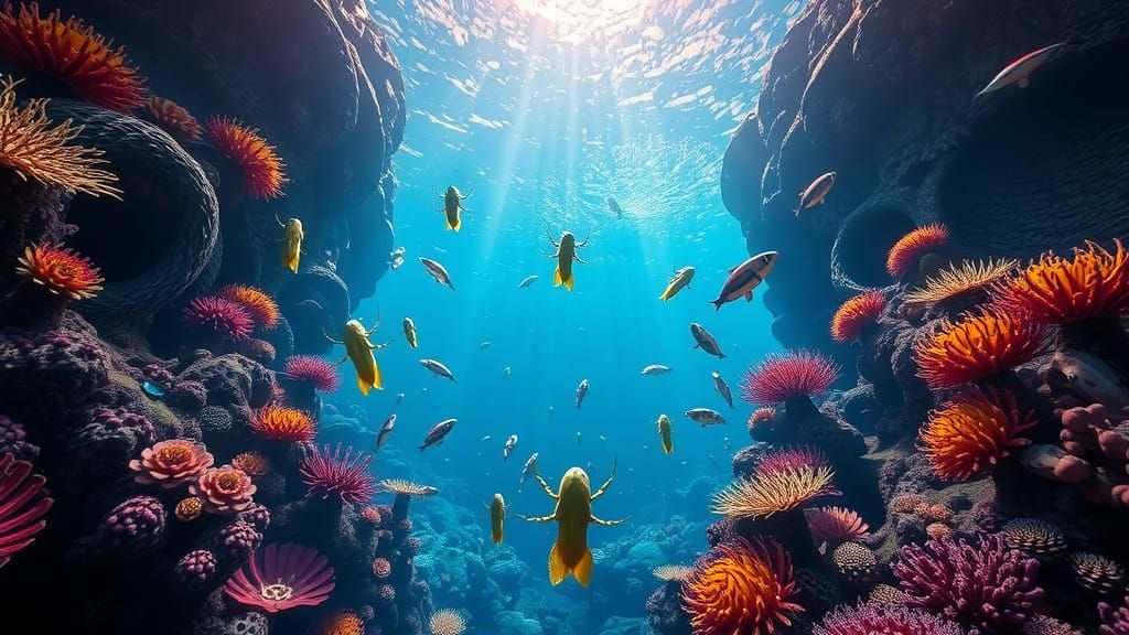 Exoplanet Coral Reef Wildlife in Hyperdetailed 8K