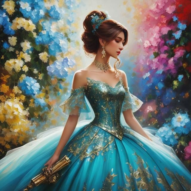 Anime Portrait with Painterly Triadic Colors