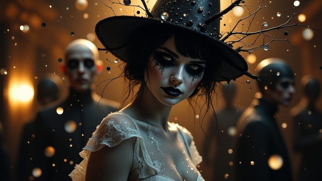 Woman in Undead Costume at Ghostly New Year's Ball
