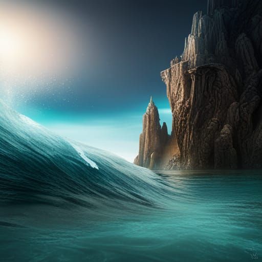 Dumbledore's Cave Swim: Fantasy Concept Art