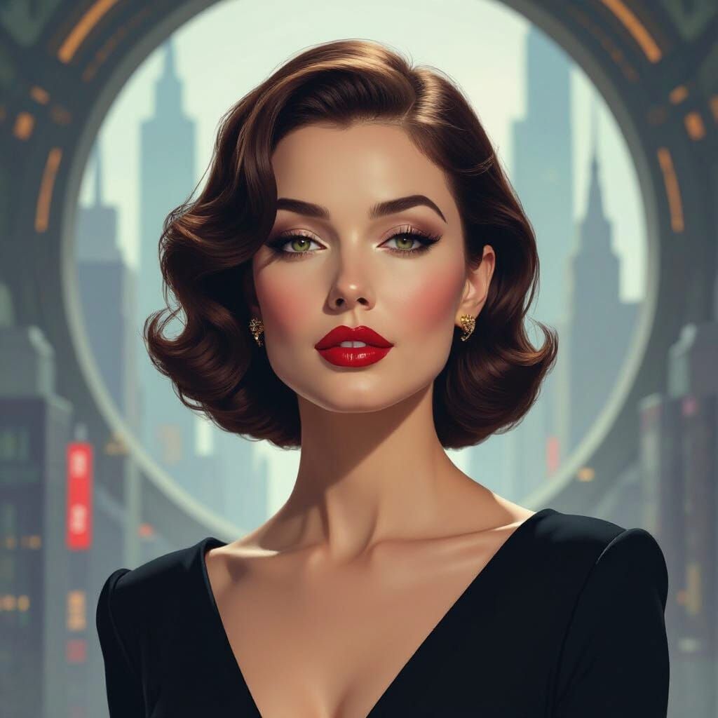 Vulcanian Beauty in Metropolis-Style City