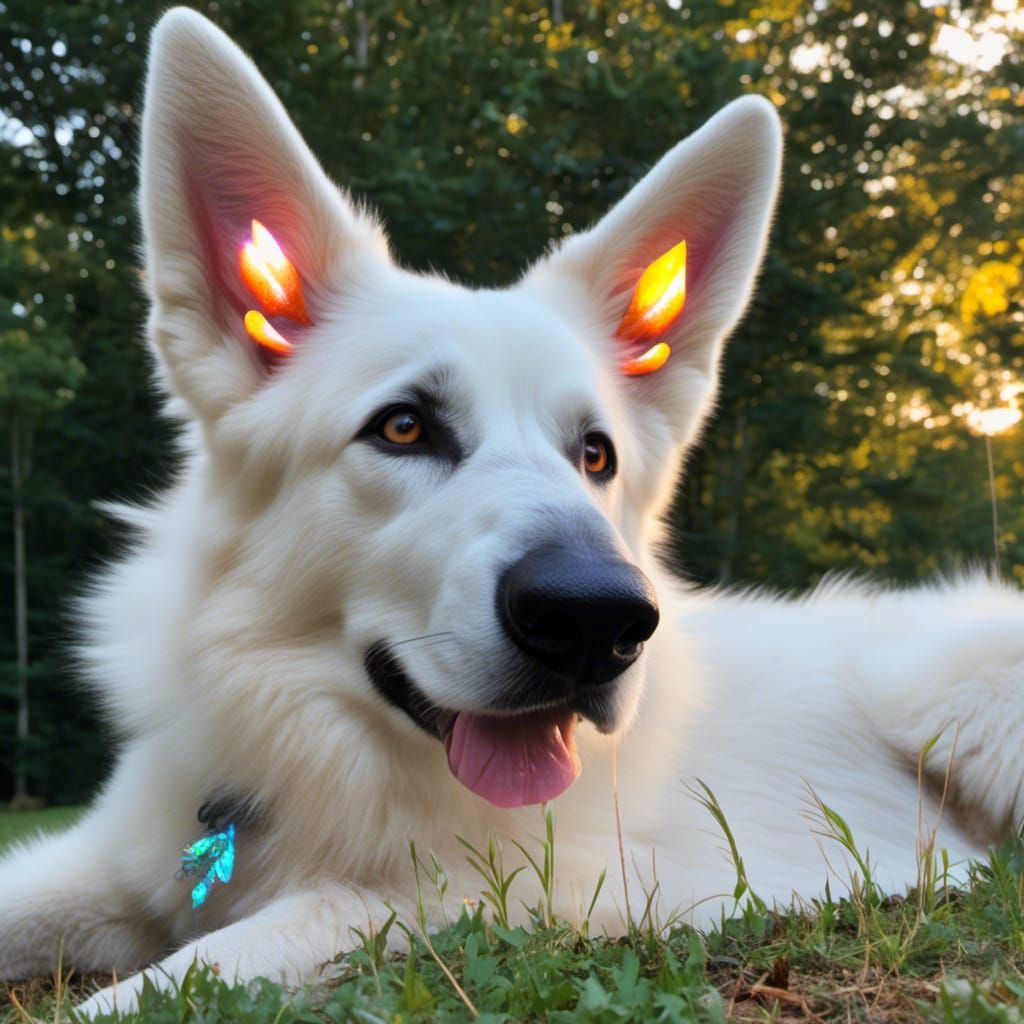 German Shepherd with Faerie Wings Portrait