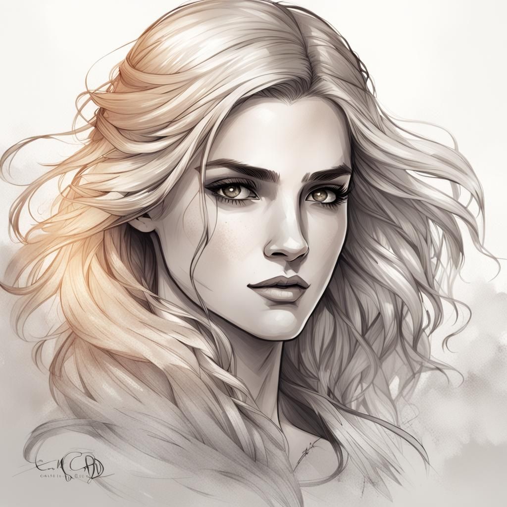 Blonde Woman Official Illustration in Bowater Style
