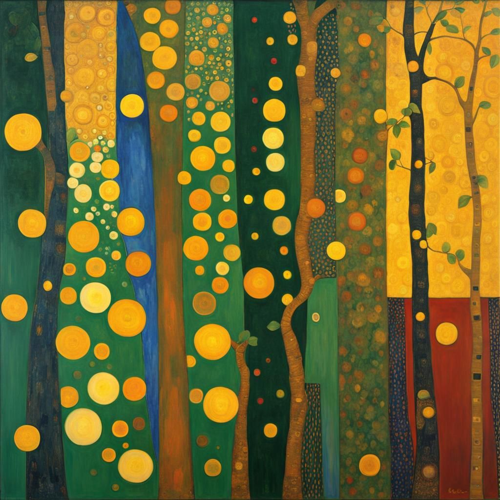 Geometric Theorem in Klimt-Inspired Oil Painting