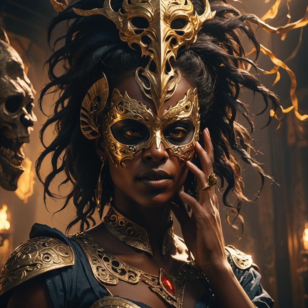 Terrifying Mask Reveal in Dark Fantasy Concept Art