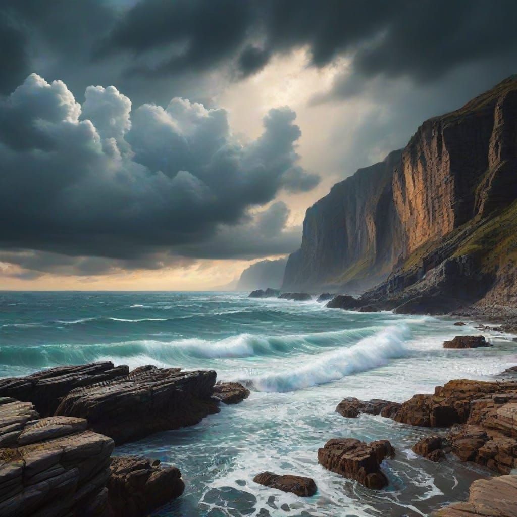 Coastal Cliffs Form Surreal Human Face