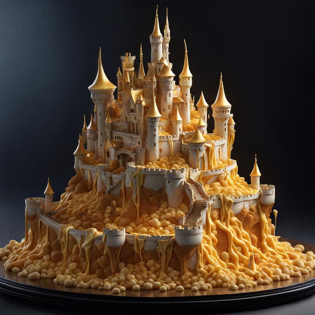 Cheese Fondue Castle in Comic Book Style
