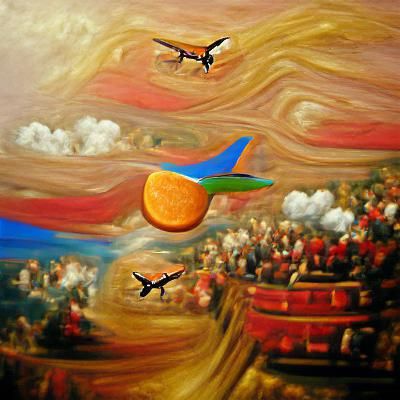 Orange Ocean Dreamscape at Twilight