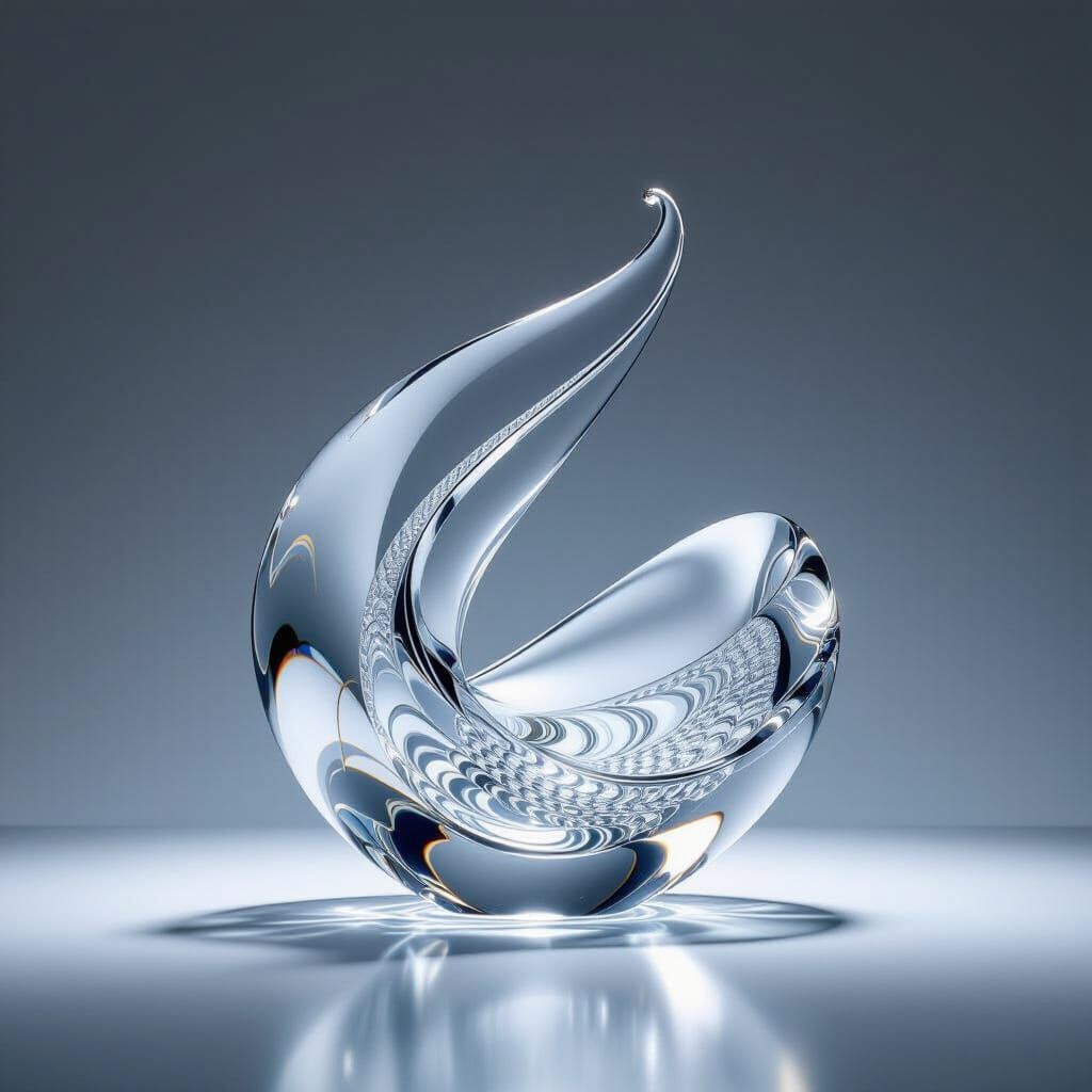 Photorealistic Glass Sculpture with Refined Details