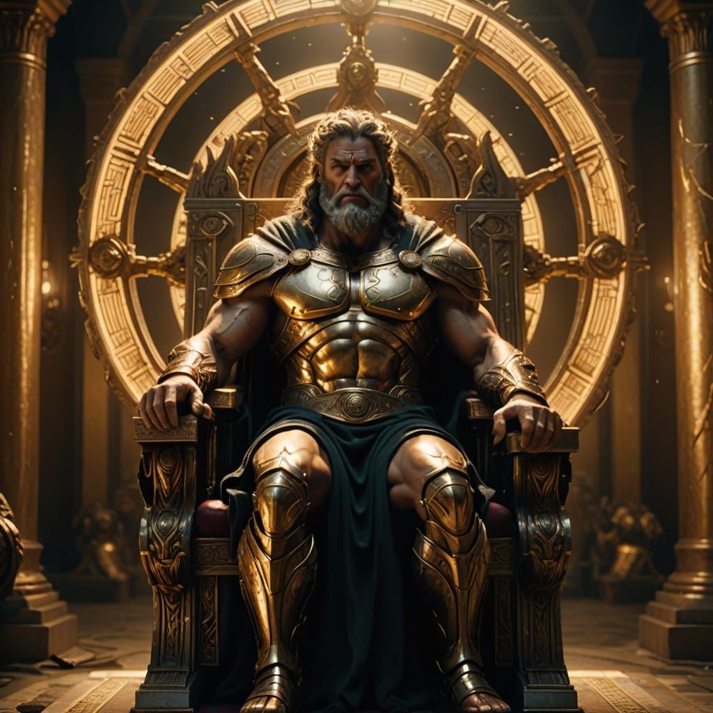 Epic Hyperrealistic Portrait of Cronus, Titan of Time in Cin...