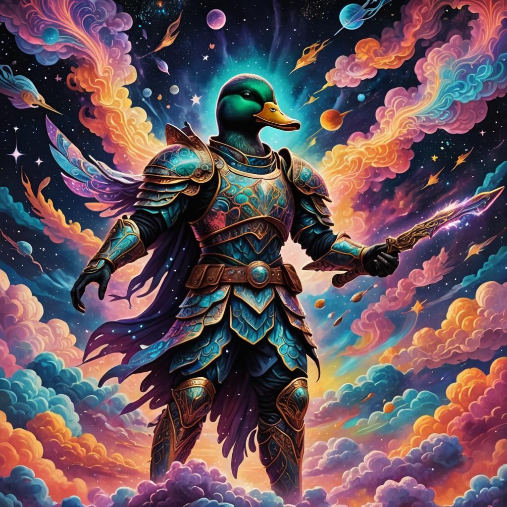 Duck Warrior in Astral Armor, Visionary Art