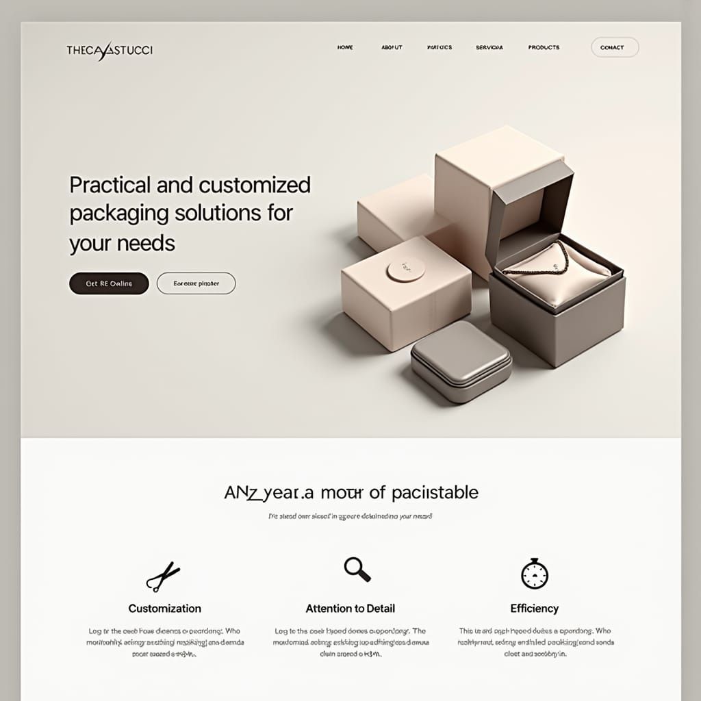 Minimalist Jewelry Packaging Website with Synthwave Flair