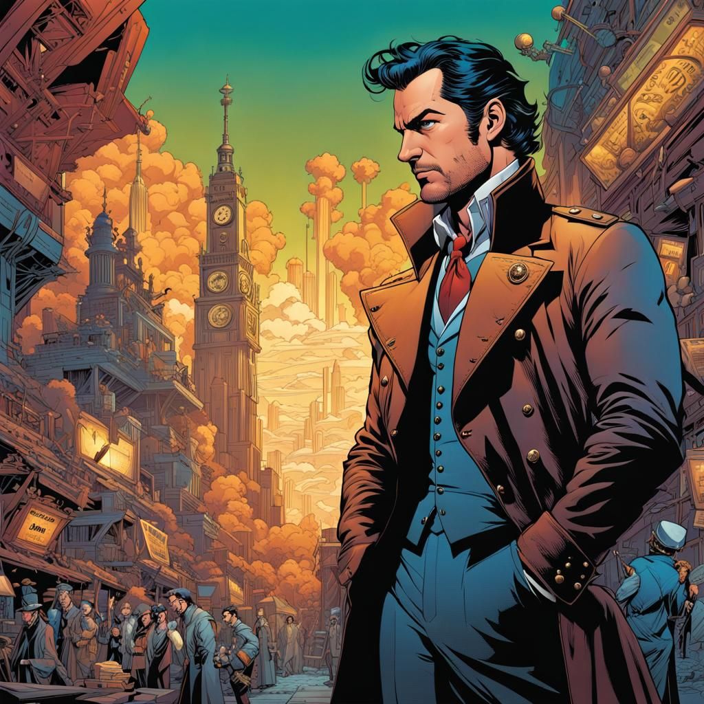 Handsome Man: Cel-Shaded Comic Book Illustration