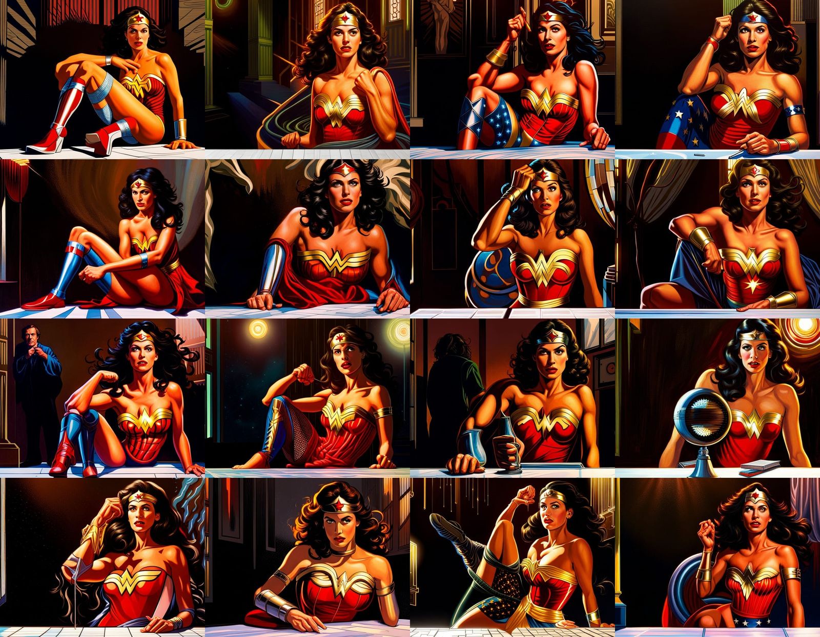 Wonder Woman Hypnotized: Retro Action Painting