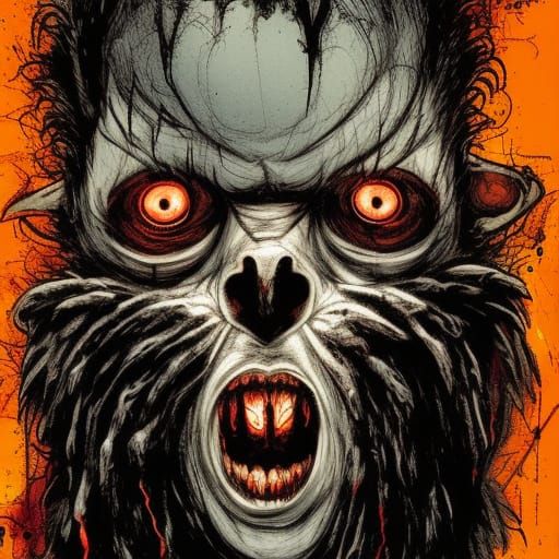 Demonic Furry Ghost in Dark Horror Concept Art