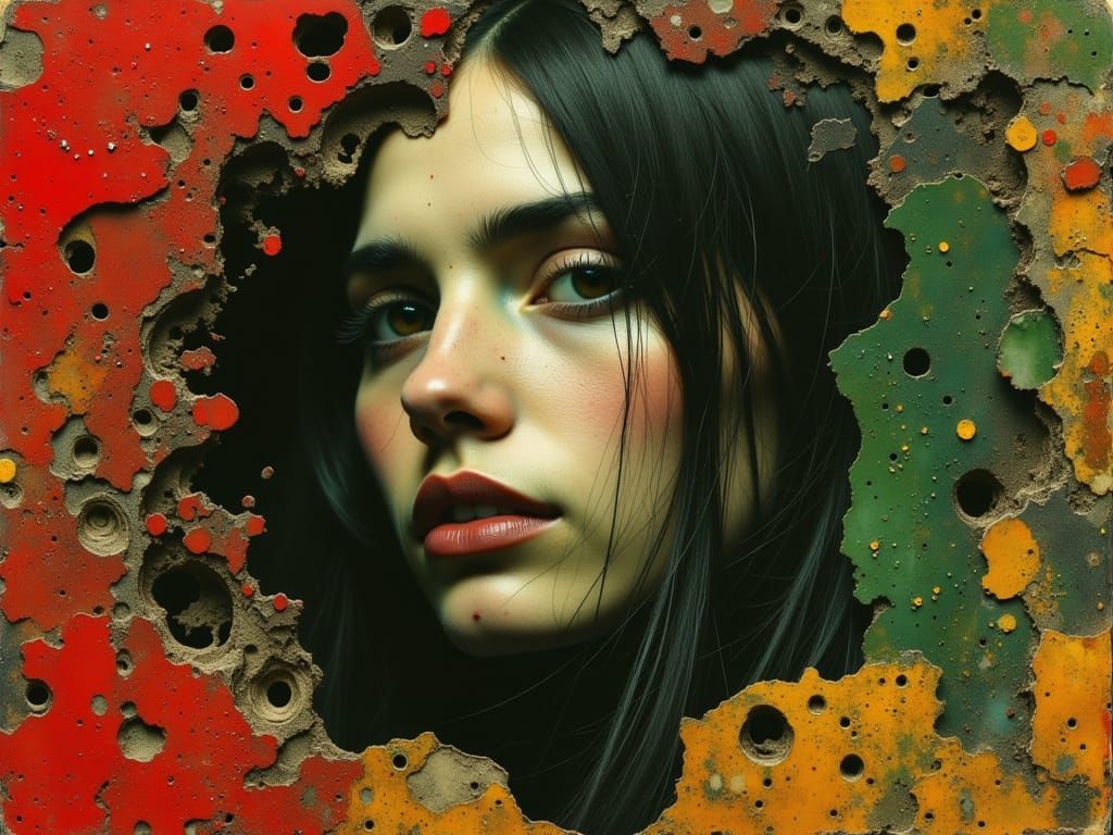 32k, eyes open, une poupée de cire au physique dérangeant, u...