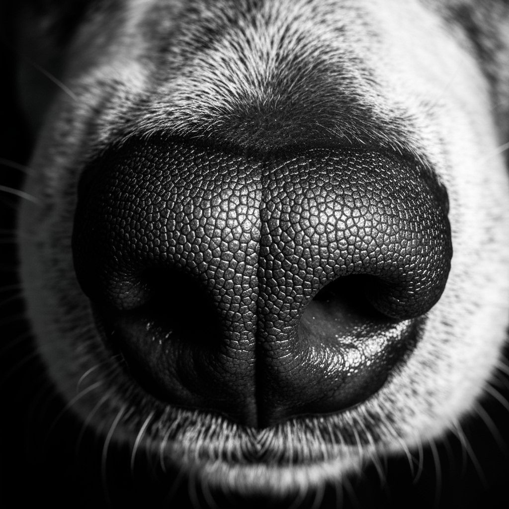 Extreme Close-Up Dog Nose Macro Photo