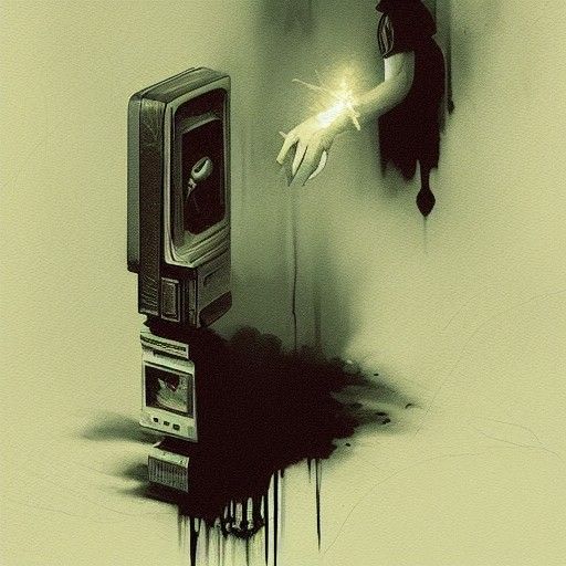 Sinister VHS Tape in Digital Painting Style