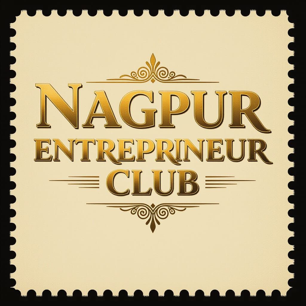 Nagpur Entrepreneur Club Logo: Golden Elegant Typography
