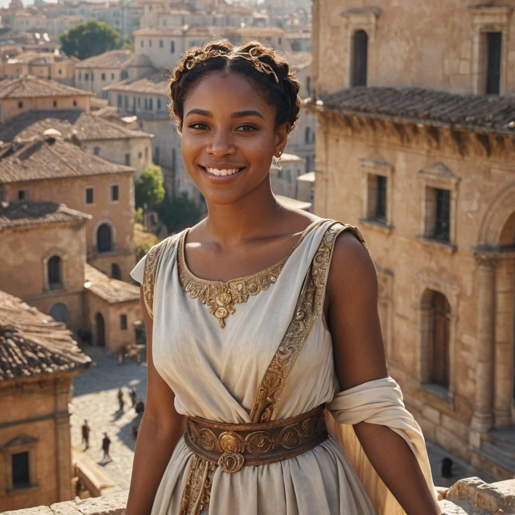 Baroque Digital Painting: Woman in Roman Attire