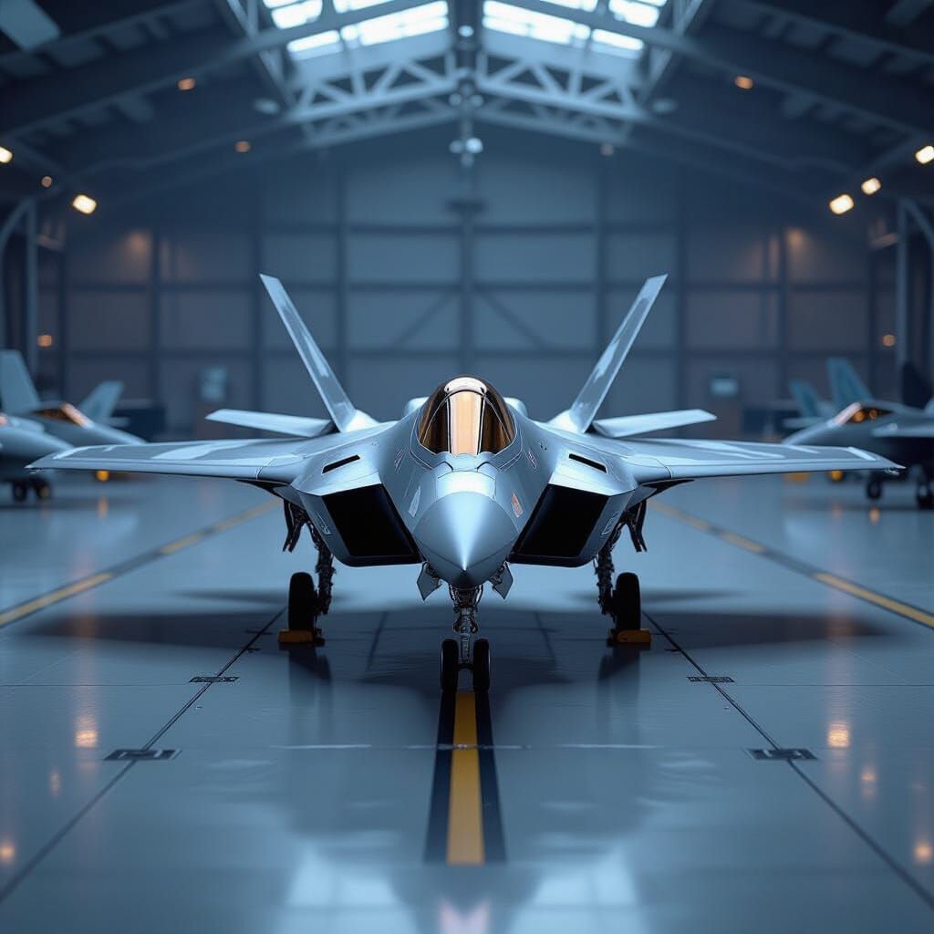 Advanced Stealth Fighter Jet in Hangar
