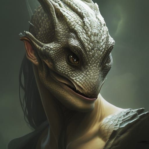 Reptilian Hybrid: Dragon Snout Portrait in 8K