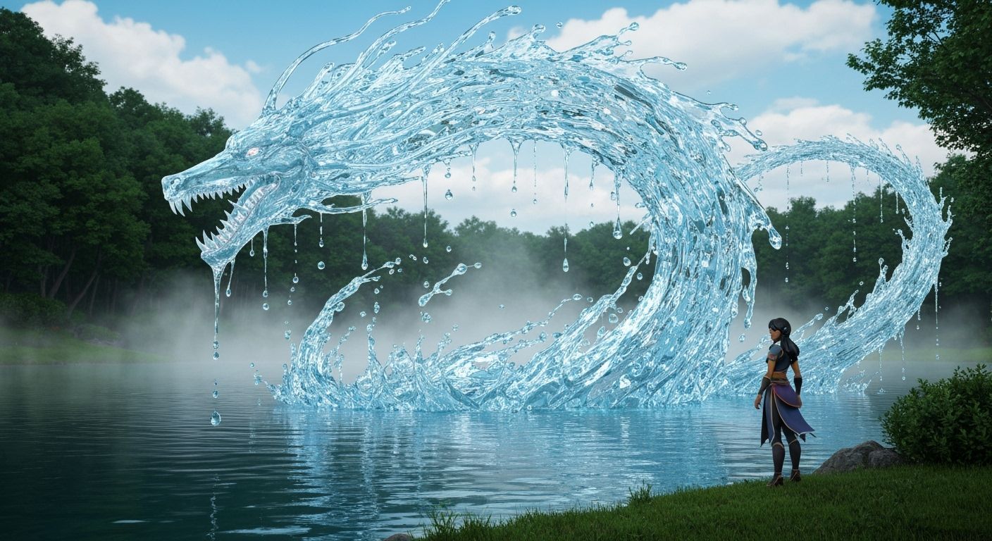 Water Dragon Emerges From Lake With Avatar Korra