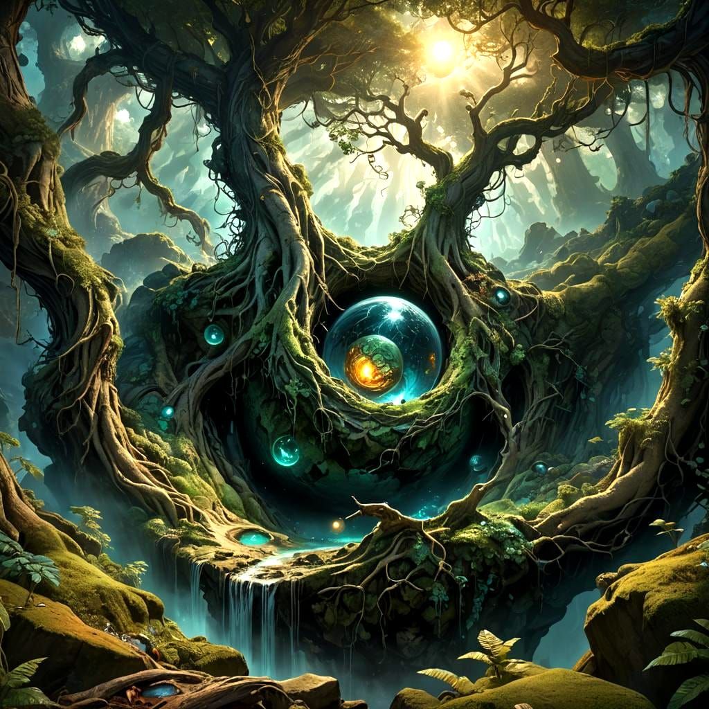 Earth Hole: Detailed Matte Painting in Deep Color