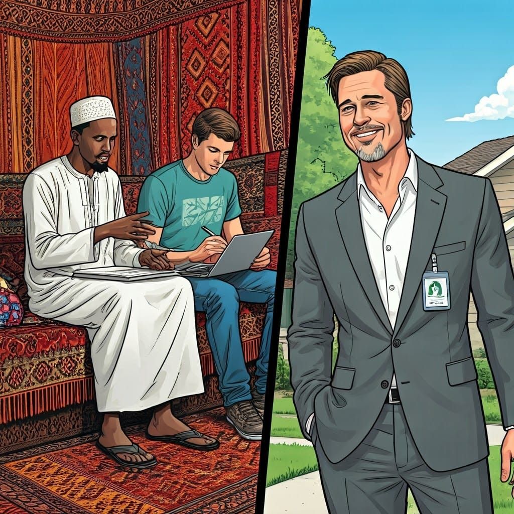 Somali Teacher Meets Brad Pitt: A Comic Book Dream