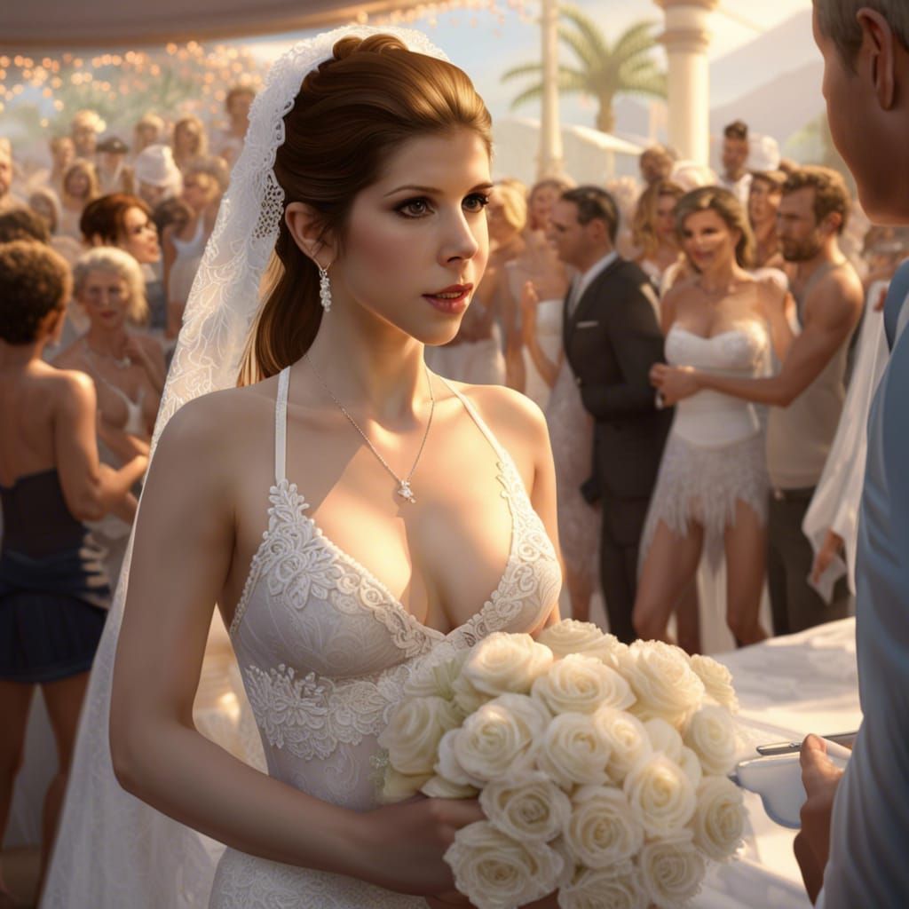 Lace Bikini Bride: Digital Art in Art Nouveau Style