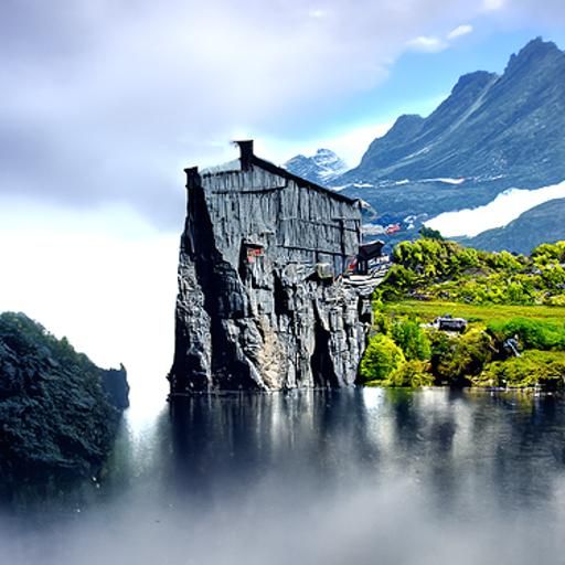 Detailed Matte Painting of Norway Landscape