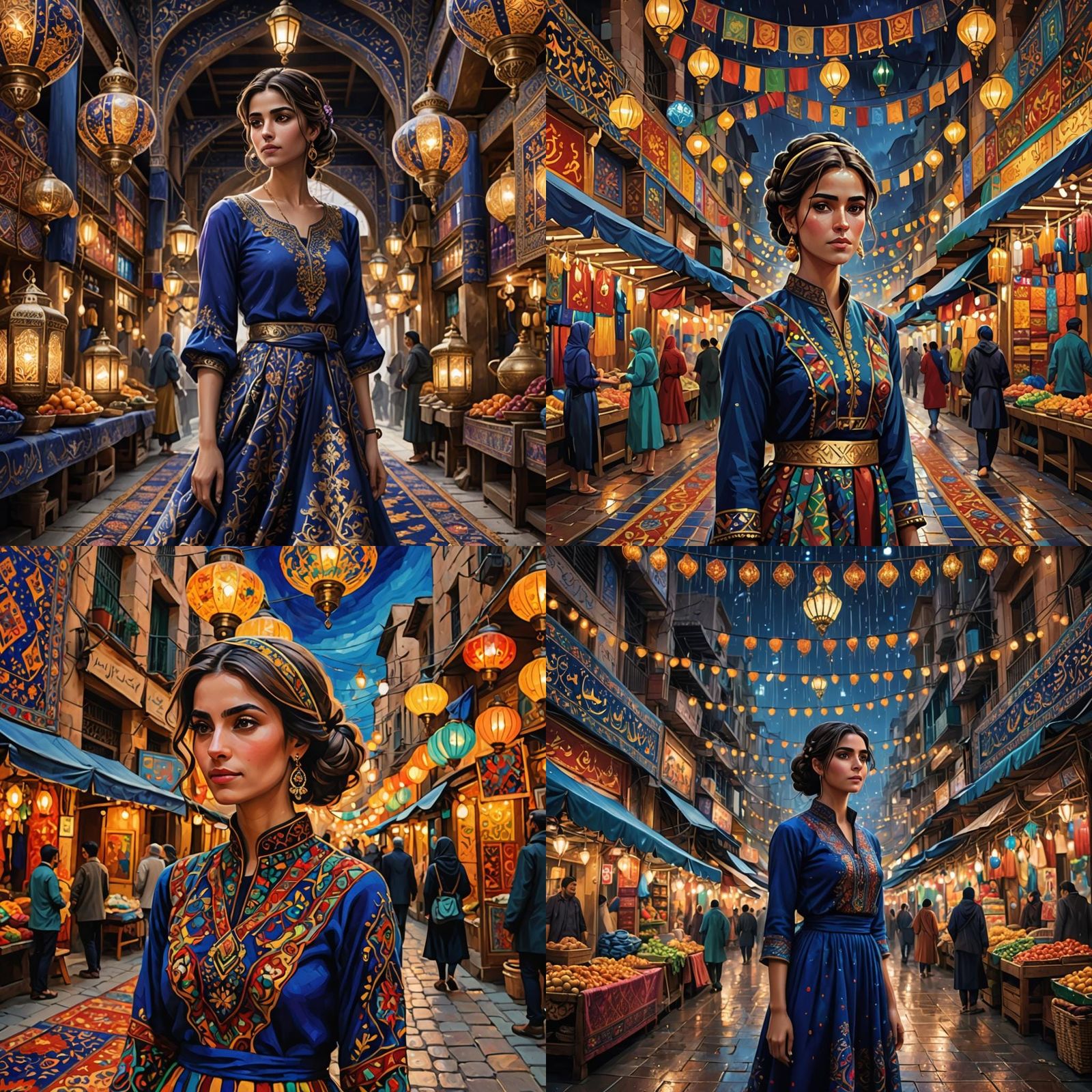 Girl with Carpet Hair in Iranian City