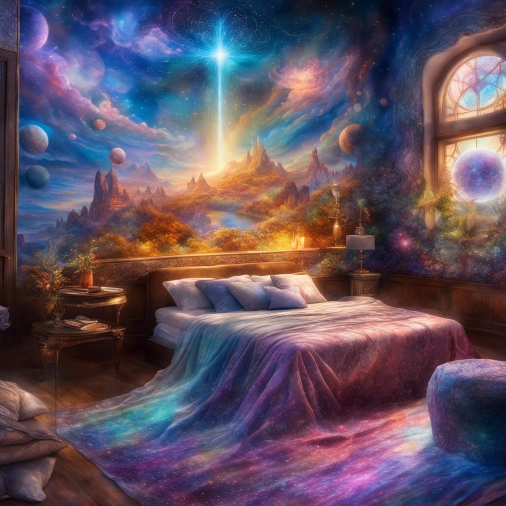 Mystical Heavenly Bedroom in Cosmic Style
