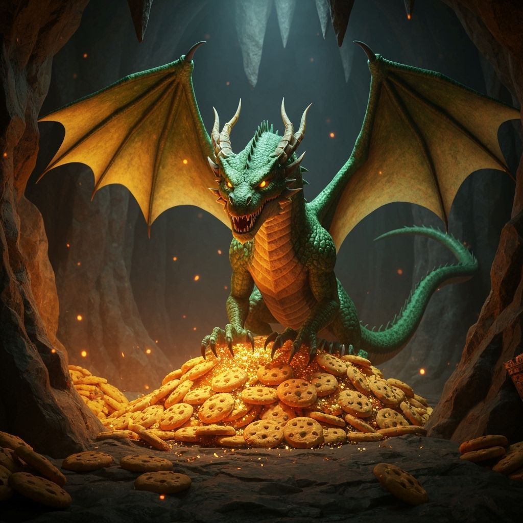 Emerald Dragon Guards Cookie Hoard in Epic 3D Cinematic