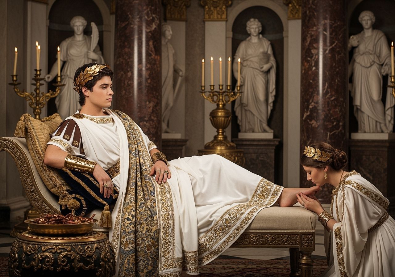 Young Emperor Lounging in Imperial Palace