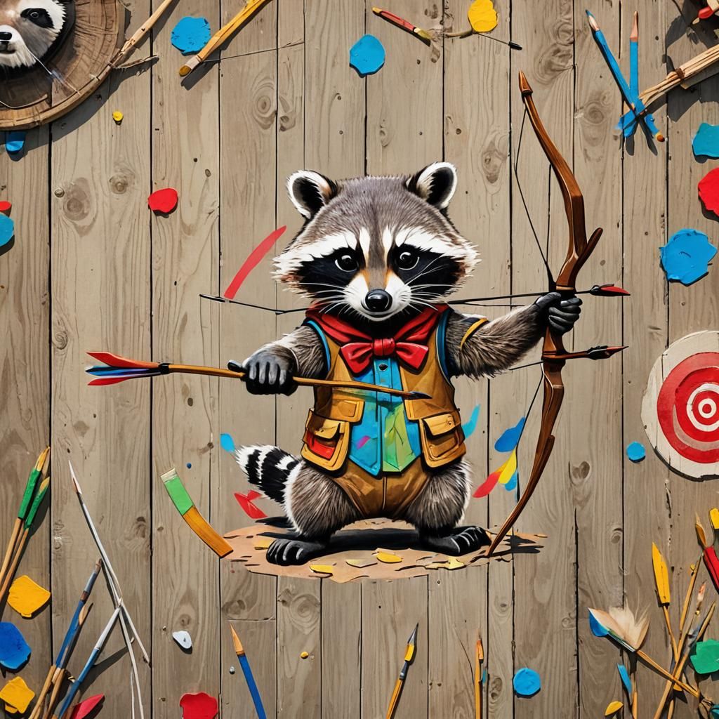 Archery Raccoon Style