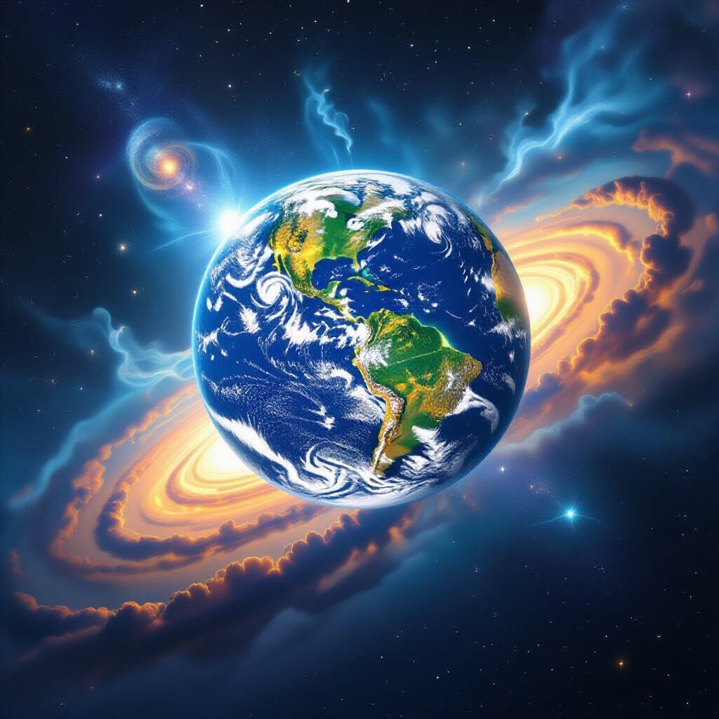 Cosmic Earth View: Humanity's Soul in Space