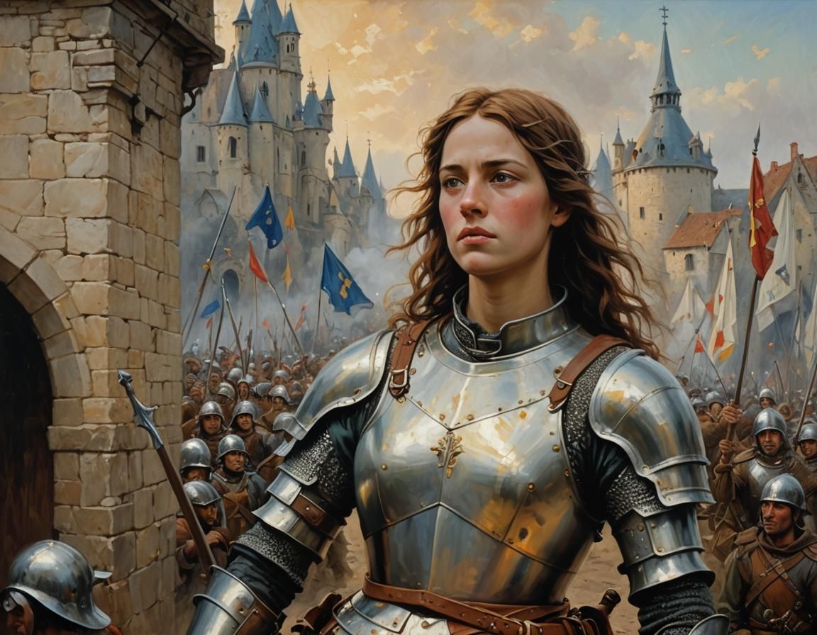 Joan of Arc Oil Painting in Historical Style