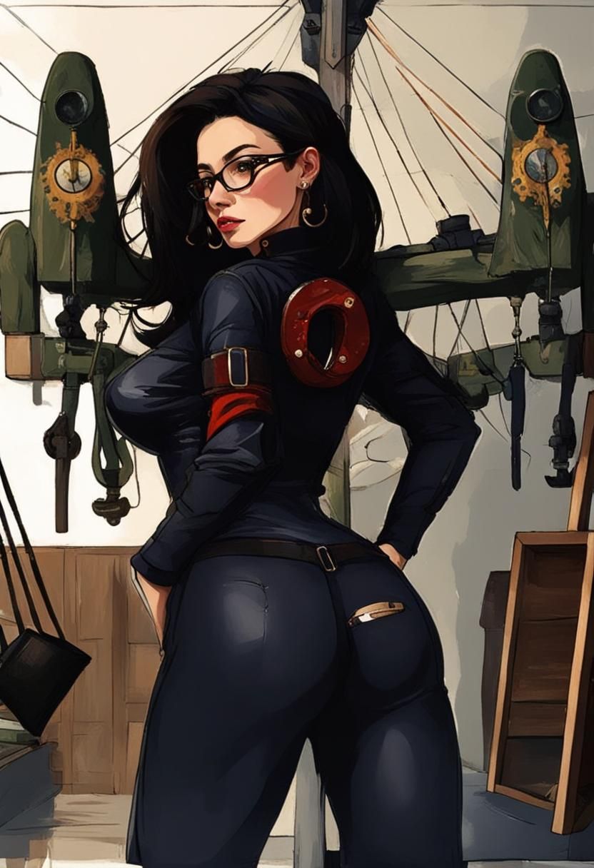 Young Woman with Glasses in Fitted Outfit