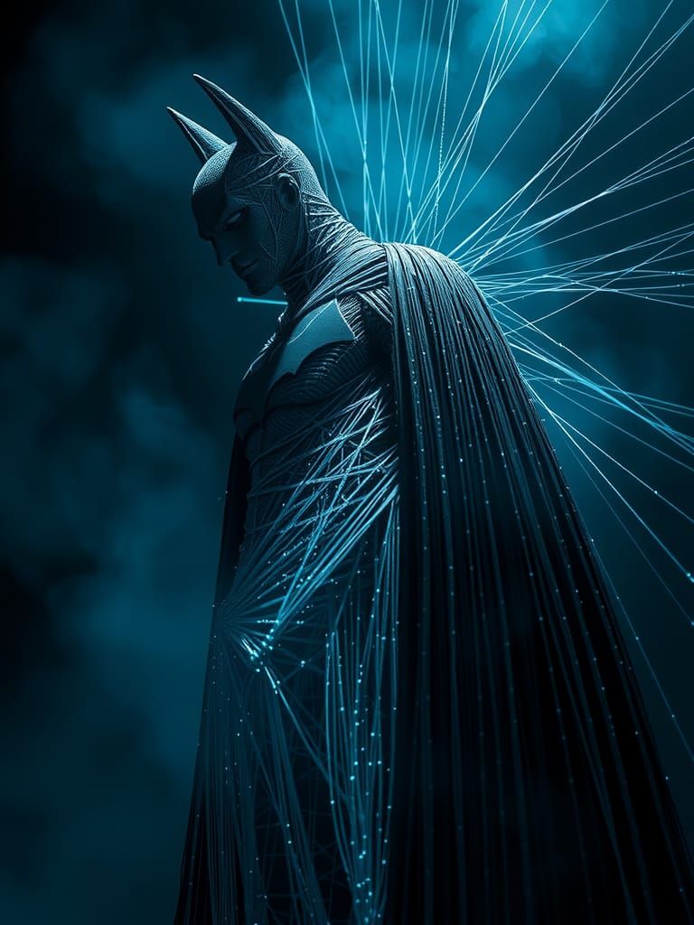 Batman String Sculpture with Hyperluminescent Lighting in Gi...