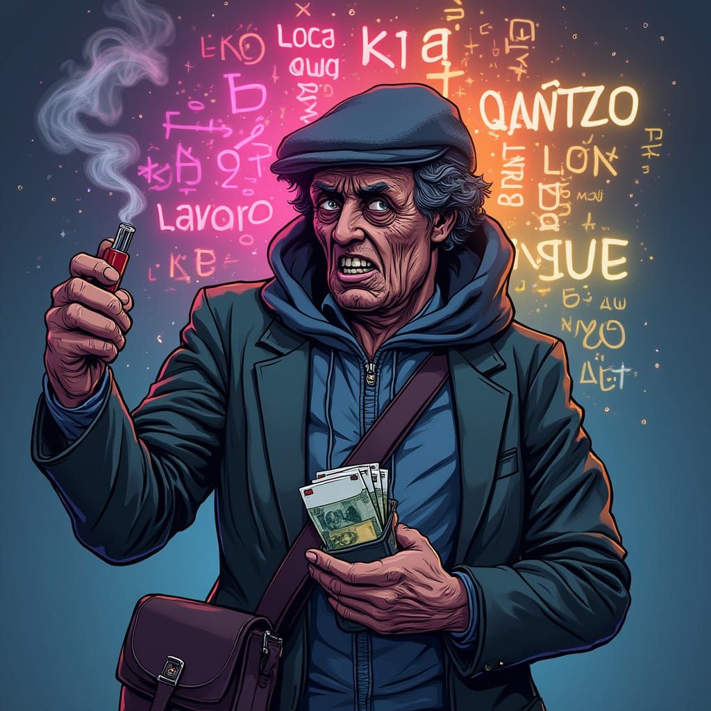 Sigaretto Casharelli: Exhausted Worker in Brainrot Meme Styl...