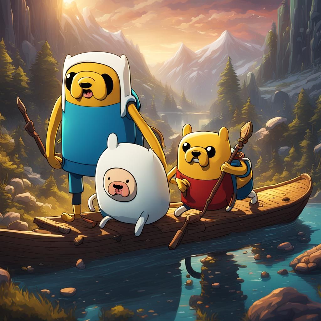 Jake and Finn in Detailed Matte Painting