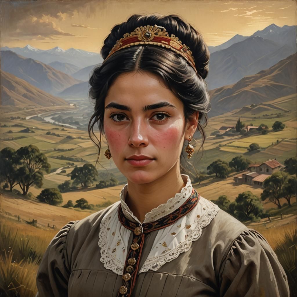 Portrait of a Woman in Traditional Attire