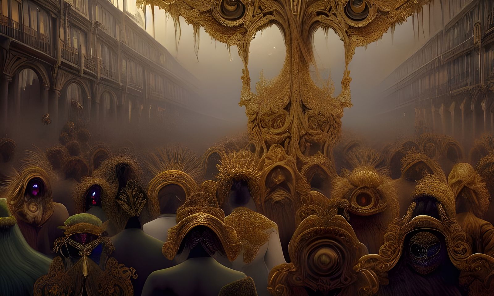 Elaborate Masquerade Painting in Photorealistic Style